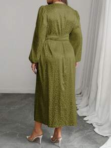 Modelyn Vestido envolvente con escote en V y estampado de leopardo para mujer de talla grande