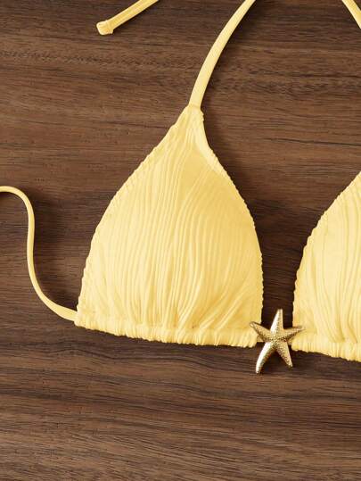 Swim Mod Kvinnors enfärgade cami-knytningsrem med stickad rygg, strandsommar