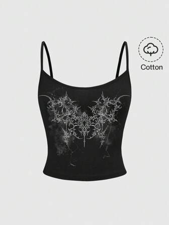 Grunge Punk Y2K Tie-Dye Cactus Graphic Sexy Camisole Tank Top For Women, Music Festival Summer Suitable For Going Out