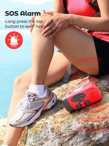 Teckwe Hand Crank Radio With 2000mAh Cellphone Charger, AM FM NOAA Weather Radio With Bright Flashlight For Home And Outdoor Emergencies - Red - View 6