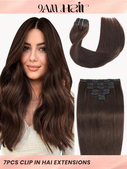 7 Pezzi di Extension per Capelli molletta Diritti 14-20" Extension per Capelli a Doppia Trama molletta in Extension per Capelli Umani