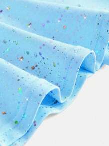 SHEIN Young Girls Activewear Blue Starry Sky Print Elastic Comfortable Yoga Dance Skirt