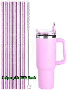 Replacement Straw, Compatible With Stanley 40 Oz 30 Oz Cup Tumbler, 1/6 Packs Reusable Straw With Cleaning Brush, Reusable Straws For Cup Replacement, Clear Hard Drinking Straws For, 10mm Large Wide Water Bottle Straw For Cup Accessories
