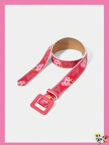 TOM & JERRY X SHEIN 1条女士时尚心形和老鼠印花腰带 - 彩色 - 查看 4