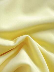 Swim Mod Damen einfarbiger, süßer Rüschen-Binden-Vorne Lässig Beach Gelb Bikini-Set, Sommer - Gelb - Übersicht 6