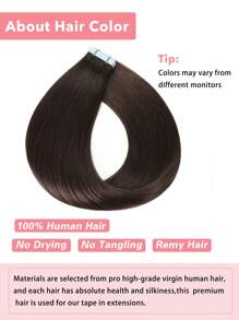 Brown Color #2 Human Hair Extensions Tape In Hair Extensions Real Remy Human Hair Invisible Seamless Skin Weft Human Hair Tape In Extensions - S2 - View 4