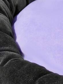 HELLO KITTY AND FRIENDS | SHEIN 1 chiếc giường cho thú cưng, thích hợp cho mèo và chó, ấm áp và thoải mái, thích hợp cho mọi mùa, hình tròn, mang lại cho thú cưng cảm giác an toàn, - màu đen - Xem 4