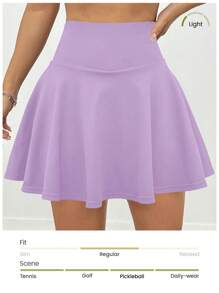 Easithlete 纯色高腰口袋设计时尚运动裙，夏季