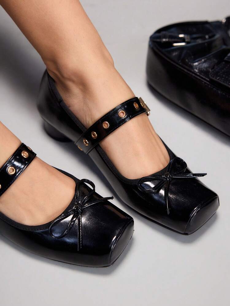 CUCCOO GRLICON Women's Fashion Versatile Bow Decor Flat Shoes