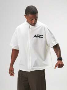 ARC Activewear Full Zip Sweater Jacket Performance Top Gym Workout Long Sleeve Track Suit - White - View 4