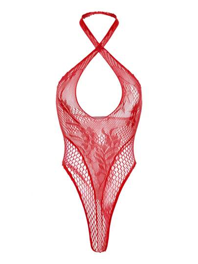 ChaseTheNight Women Verleidelijke Blauw Fishnet Sleeveless High Elasticity Bodysuit, Beach, Seaside, Parties Events Going Out view 6