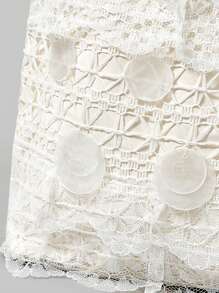 ROMWE Fashion Shell Lace One Shoulder Sweet Fabric Bag - White - View 4