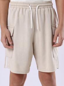 SUMWON Conjunto de camiseta oversize y pantalones cortos con detalles a rayas para jóvenes, atuendo de streetwear de verano cómodo y transpirable - Multicolor - Ver 6