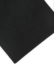 Claim Dot 男士阔腿宽松休闲裤，时尚百搭黑色宽松裤，原宿风裤装，秋季 - 黑色 - 查看 6