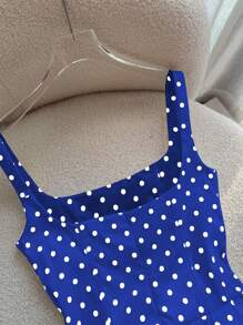 INAWLY Đầm dài đi biển chấm bi cổ điển cho nữ có dây đeo mảnh - Nhiều màu - Xem 4