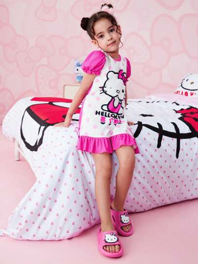 HELLO KITTY AND FRIENDS | SHEIN Pink Cartoon Girl Slippers, EVA Lightweight, Toe Protection, Suitable For Indoor, Shower Or Beach Use, Toddler And Child Sizes, Summer Clothing, Spring Clothing, Beach, Vacation