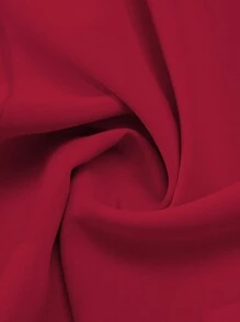 Qadelle Bộ 2 chiếc áo thun cổ chữ V màu trơn thanh lịch kèm quần dài dây xích kim loại - Màu Đỏ Sâu - Xem 8
