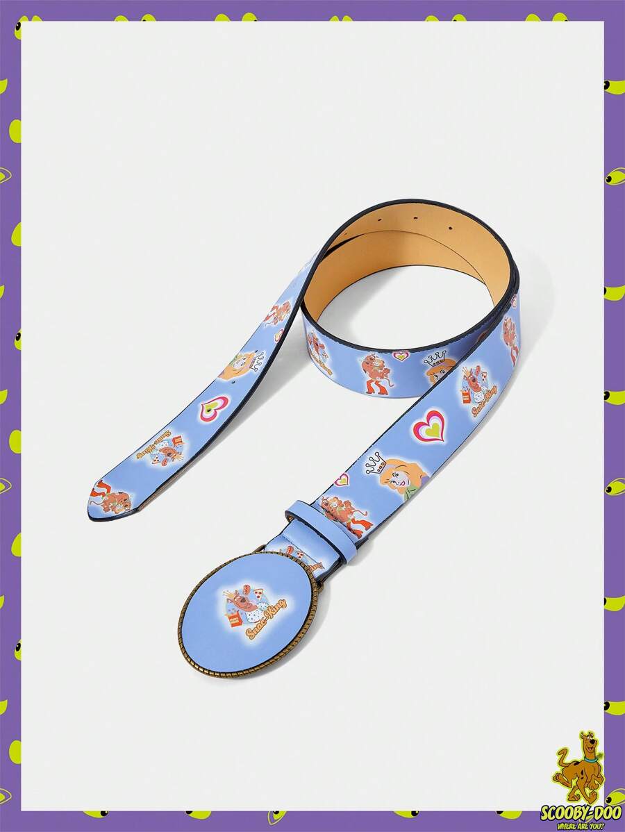 SCOOBY-DOO X SHEIN 1 件女士时尚可爱小狗和人物图案腰带 - 彩色 - 查看 1