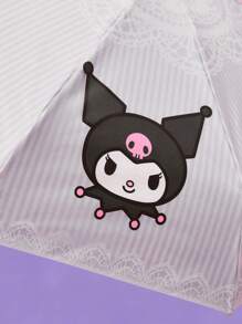 HELLO KITTY AND FRIENDS | SHEIN 1 把可爱卡通图案手动五折晴雨伞，黑胶防晒涂层，50+ UV 防晒效果，适合上学、上班、外出及日常使用，专为大学生、高中生及女性设计 - 淡紫色 - 查看 6