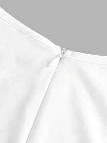 SHEIN Serisse Kids Vestido curto casual para meninas adolescentes com decote redondo, sem mangas, franzido lateral e tie-dye