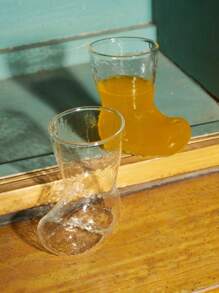 Joivida Vasos de cristal con forma de bota de cerveza divertidos, vasos transparentes creativos para bebidas de jugo, vasos de cristal para bebidas frías con forma de zapato, suministros para fiestas, suministros de muebles