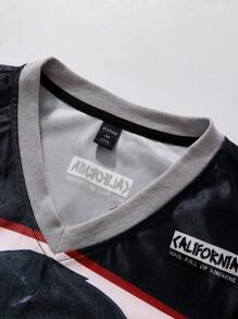 ROMWE MEN Men's Anime Print Short Sleeve T-Shirt, Suitable For Spring And Summer - Pink - View 7