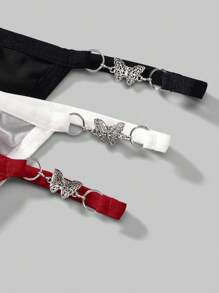 ROMWE 3pcs/Set 3D Butterfly Net Brief Panty Set - Multicolor - View 3