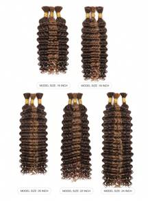 Boho Braids 3 束高容量编织假发，无纬深波浪钩针编织真人发，混合颜色 4/30/4# 原生发接发，足够整个头部重量 4.93 盎司无结辫子接发，万圣节服装 - S4/30/4 - 查看 3