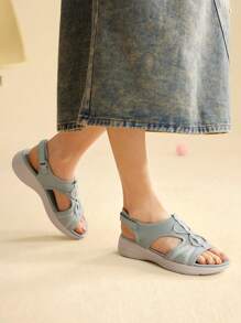 CUCCOO EASI 女士运动交叉绑带透气厚底凉鞋，绿色 - 薄荷綠 - 查看 5