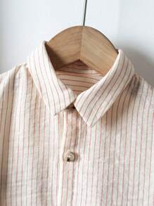 Loomiva 适合小男孩的彩色条纹长袖开衫，百搭又舒适 - 米色 - 查看 8