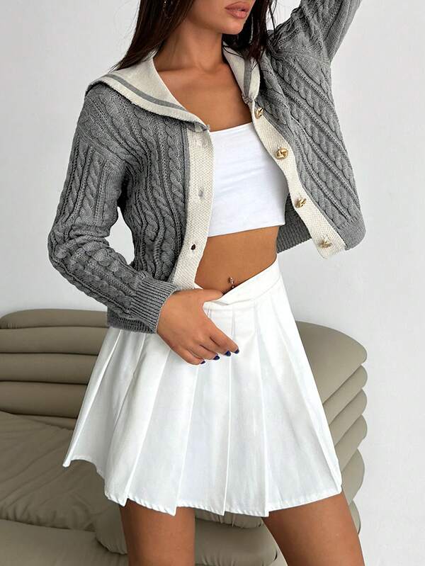 EURMUSE Women Cable Knit Pattern Front Button Chunky Cardigan,Long Cardigans Woman,Petite Cardigans,Cardigans