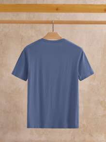 HIMLAND 3 Pcs Pack Men's Casual Solid Color Short Sleeve Knit T-Shirts, Suitable For Daily Wear Plain Tees Plain T Shirts V Neck Shirts