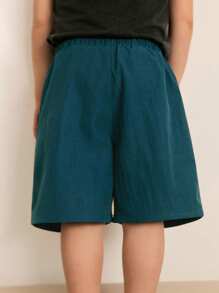 Boys Casual Everyday Versatile Comfortable Letter Print Loose Woven Shorts, Suitable For Commute, School, Casual, Travel, Sports, Spring/Summer/Fall/Winter