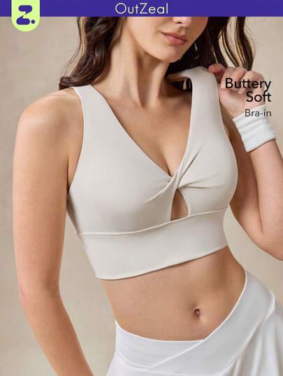 OutZeal 吸汗交叉肩带可拆卸护垫运动胸罩低冲击健身健身房网球