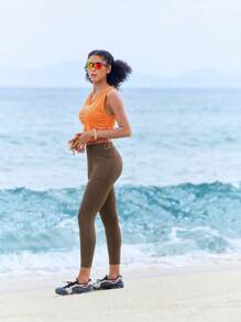 In My Nature 女士纯色简约日常户外运动紧身裤