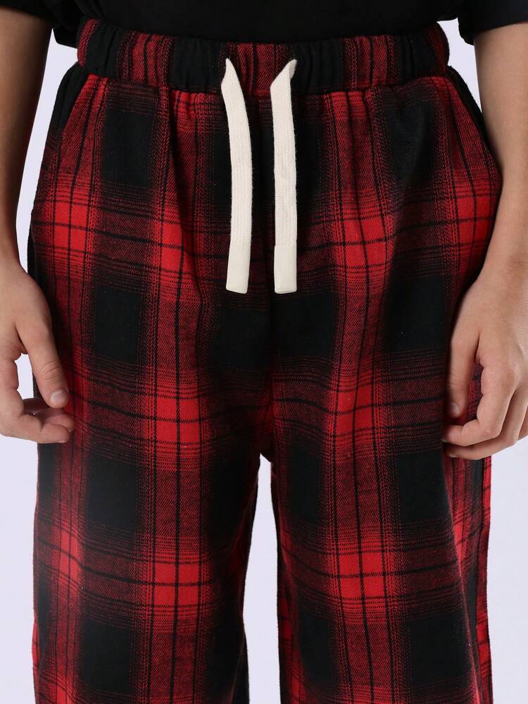 Wide Leg Buffalo Check Plaid Pattern Pants