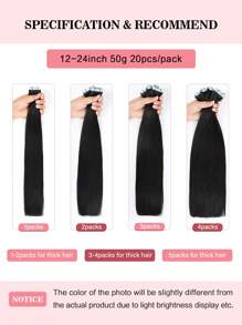 Jet Black Color #1 Human Hair Extensions Tape In Hair Extensions Real Remy Human Hair Invisible Seamless Skin Weft Human Hair Tape In Extensions - S1 - View 6