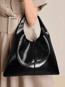 MOTF PREMIUM PU 皮革磁扣单肩包 - 黑色 - 查看 7