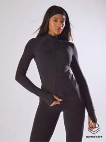 Musera Sport Zip Through Slim Fit Streamline Performance Jacket Active Comfy Low Impact