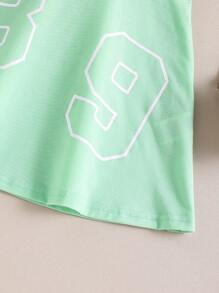 SHEIN Young GirlPrinted A-Line Dress, Fashion Spring/Summer - Green - View 4