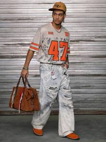 AXEPEAK Áo thun tay ngắn dáng rộng in kỹ thuật số nhiều kích cỡ dành cho nam - Nhiều màu - Xem 3