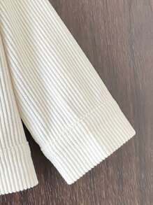 SHEIN Playful Pals 男婴纽扣翻领长袖衬衫夹克，适合上学、休闲、度假、运动、家居服、秋季，6 个月 - 3 岁，服装、夹克、上衣春季夹克秋冬灯芯绒夹克