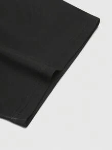 ROMWE MEN Street Life 男式哥特情侣短袖 T 恤，街头风格重磅设计樱花十字印花，万圣节 - 黑色 - 查看 3