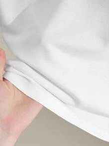 INAWLY 女式休闲骑士印花 T 恤和短裤两件套，夏季 - 黑與白 - 查看 8