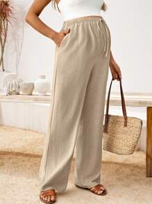 SHEIN Solid Color Stylish Maternity Pants Suitable For Summer,Vacation,Vacay Outfits Women