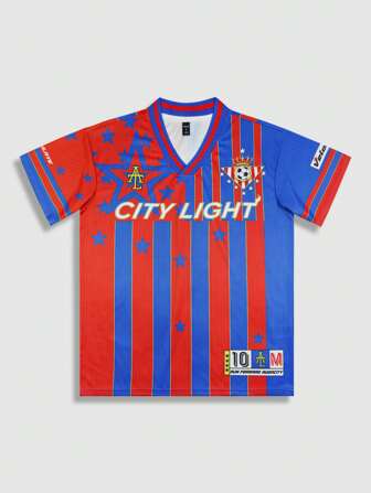 Prep Botas cortas y camiseta informales con bloques de color y rayas para hombre, verano