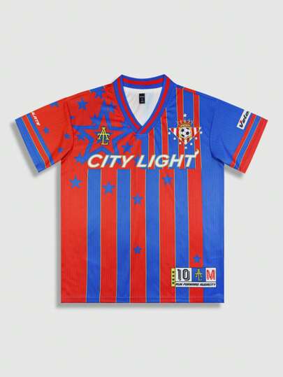 ROMWE MEN Prep 男士休闲拼色条纹短靴和T恤，夏季