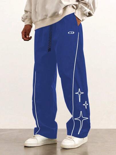 Manfinity Sport Corelite Vintage Utility Style Grafiskt Tryck Casual Sportbyxor