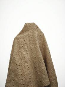 SHEIN LUNE Eyelet Embroidery Scallop Trim Tee