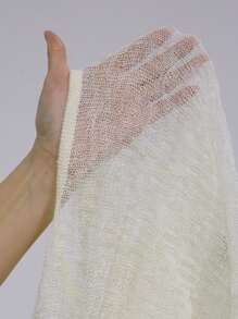 SHEIN Essnce 大码针织毛衣，休闲时尚，适合日常穿着，秋冬季针织套头衫 - 杏色 - 查看 5